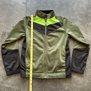 Size XL - Athletic Works Kids Green Black Yellow Jacket Coat Winter 14-16 USED